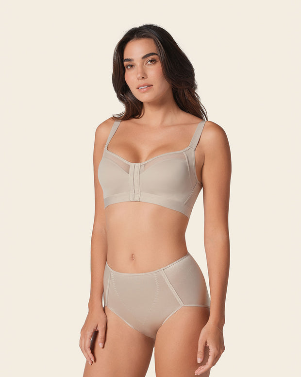 Comfortable posture corrector bra with contour cups - multi/benefit