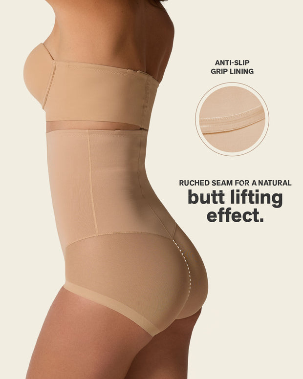 Extra high-waisted sheer bottom sculpting shaper panty