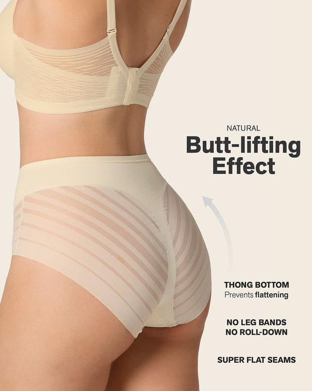 Lace stripe undetectable classic shaper panty