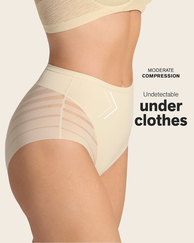 Lace stripe undetectable classic shaper panty