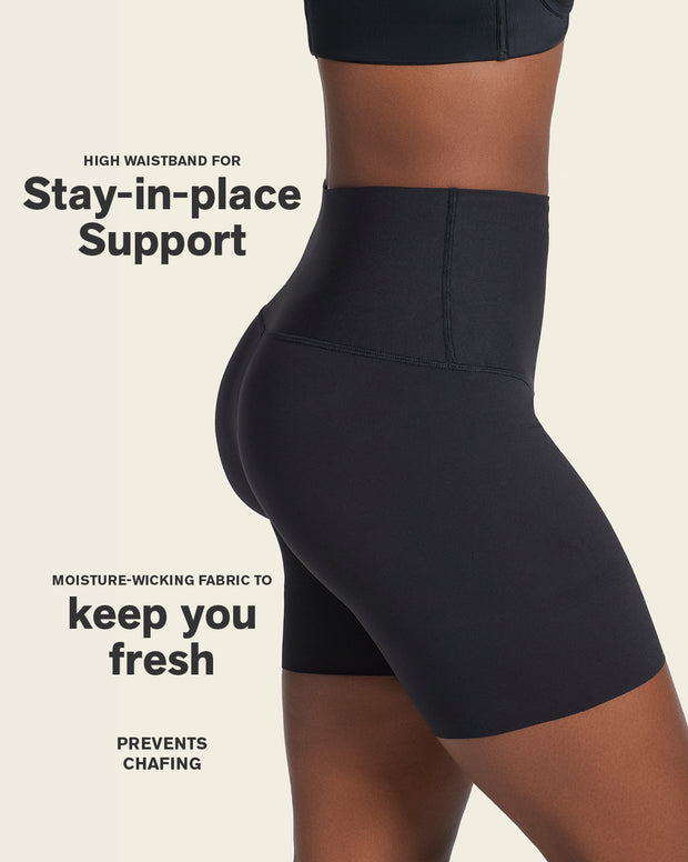 Moderate compression high-waisted shaper slip short