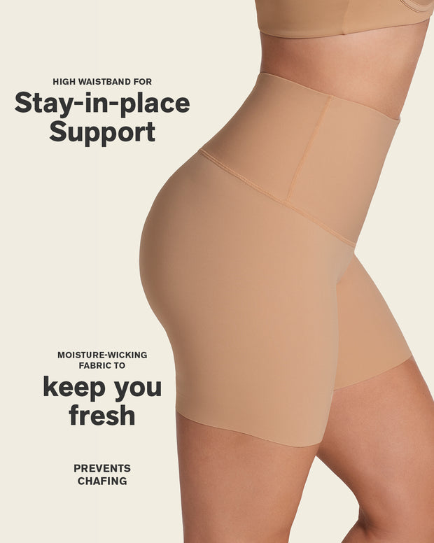 Moderate compression high-waisted shaper slip short
