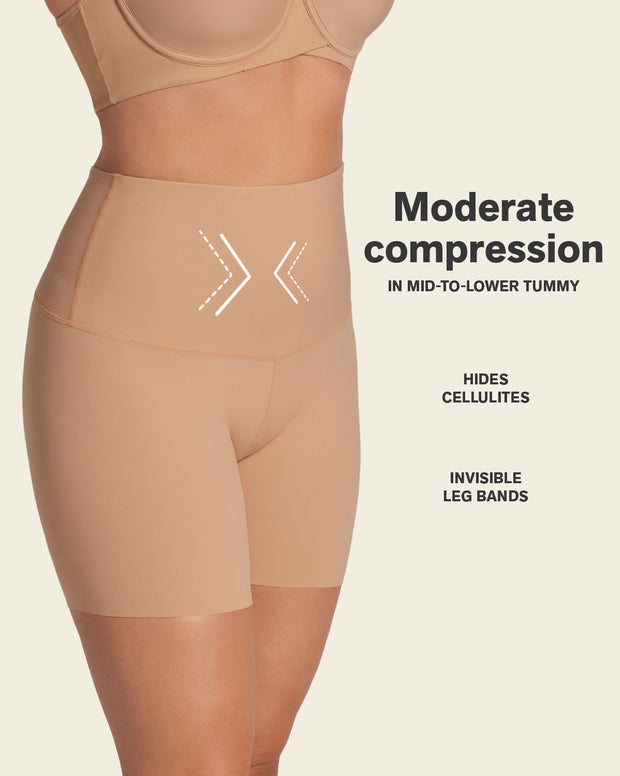 Moderate compression high-waisted shaper slip short