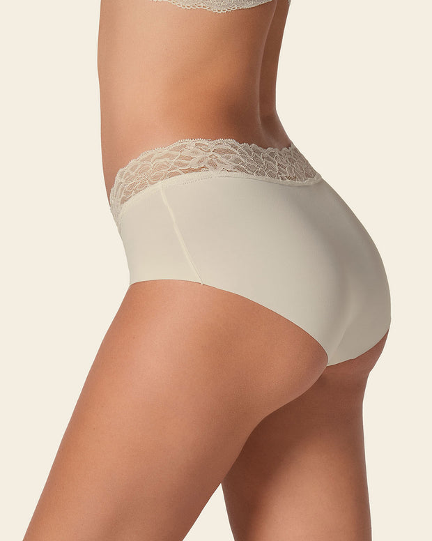 Ultra light lace trim hipster panty