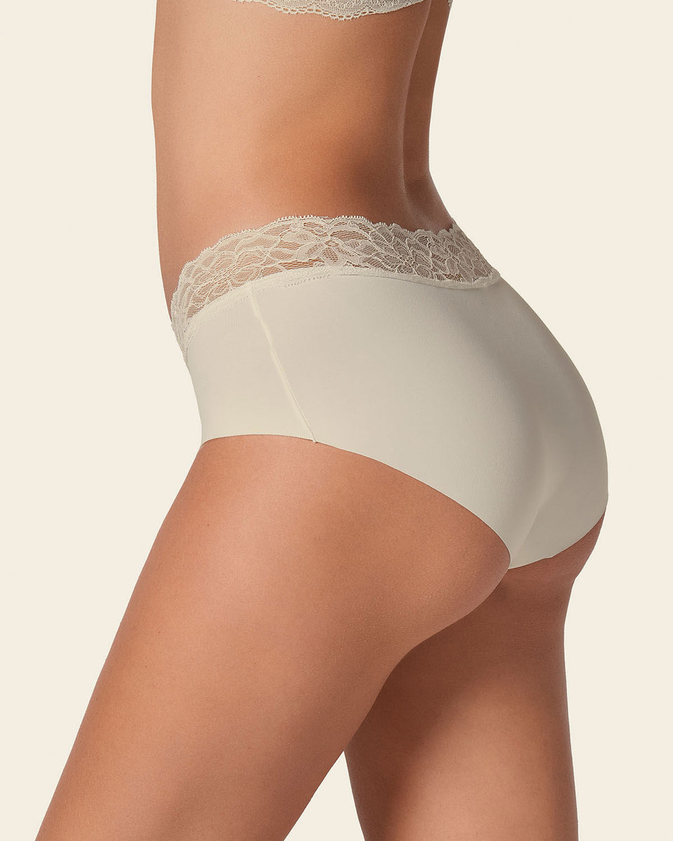 Ultra light lace trim hipster panty