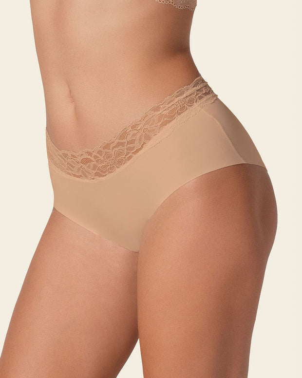 ultra Light Lace Trim Hipster Panty