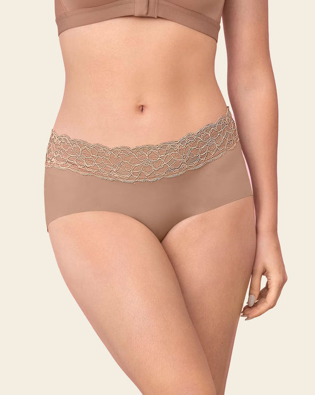 Ultra light lace trim hipster panty