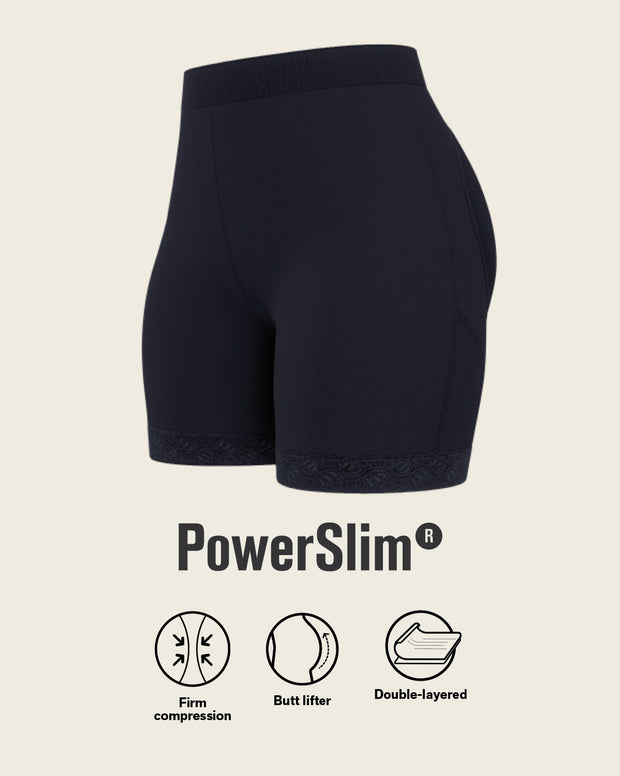 Mid-rise sculpting butt lifter shaper short