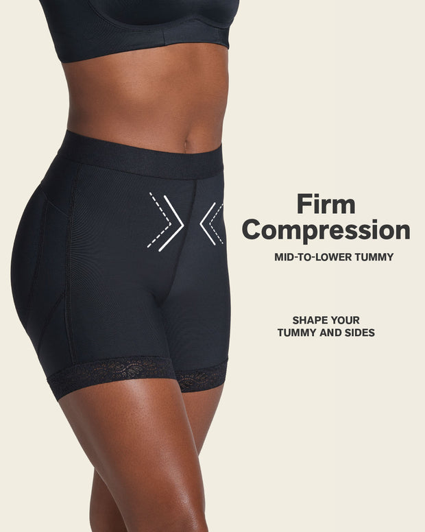 Mid-rise sculpting butt lifter shaper short