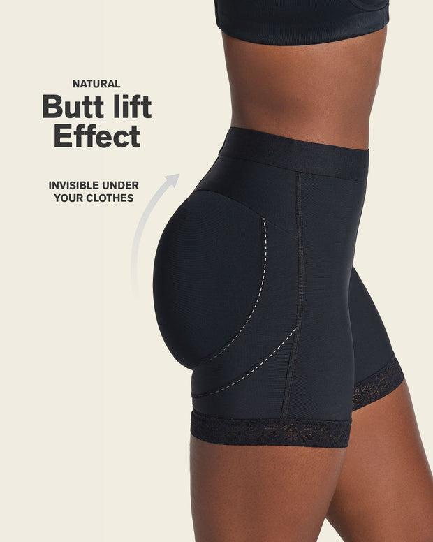 Mid-rise sculpting butt lifter shaper short