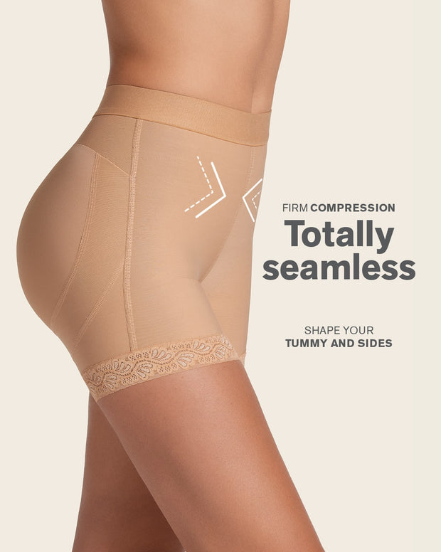 Mid-rise sculpting butt lifter shaper short