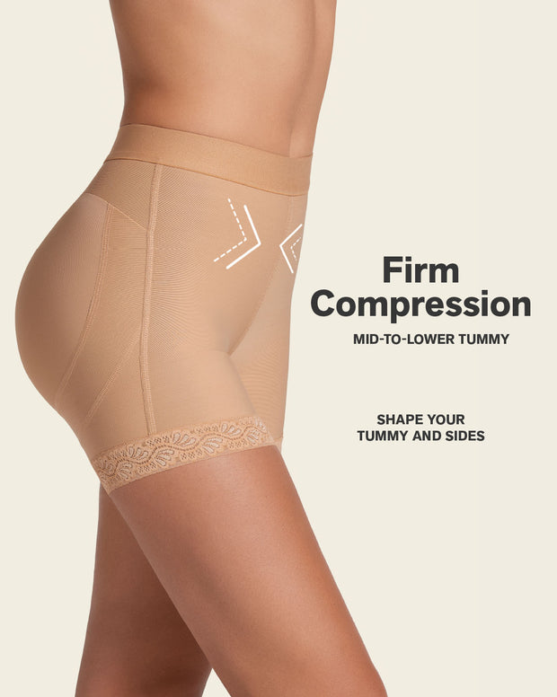 Mid-rise sculpting butt lifter shaper short
