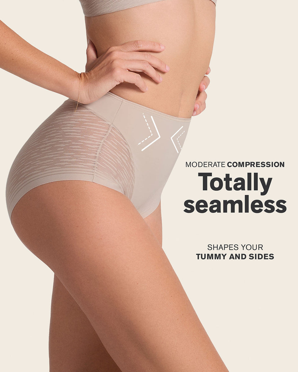 High-waisted sheer lace shaper panty