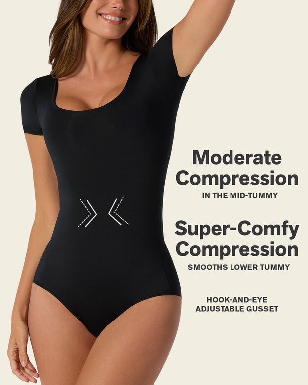 Short Sleeve Round Neck Shaper Bodysuit