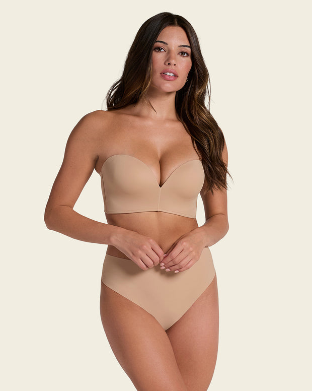 High-Waisted Invisible Microfiber Thong Panty
