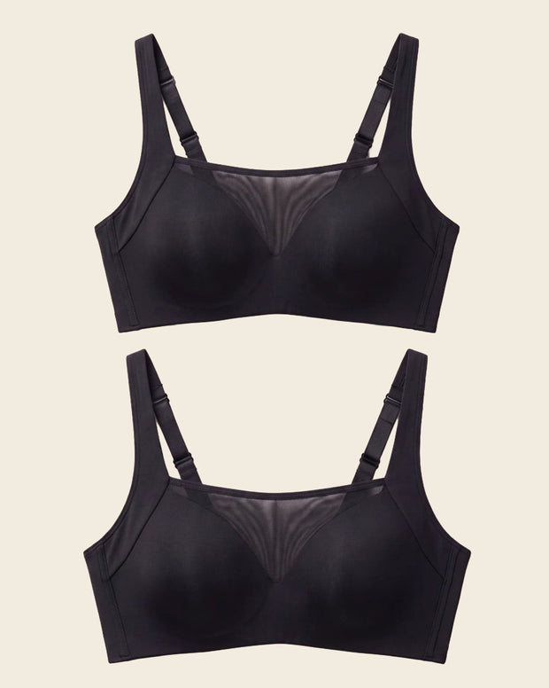 Mesh front contouring bra