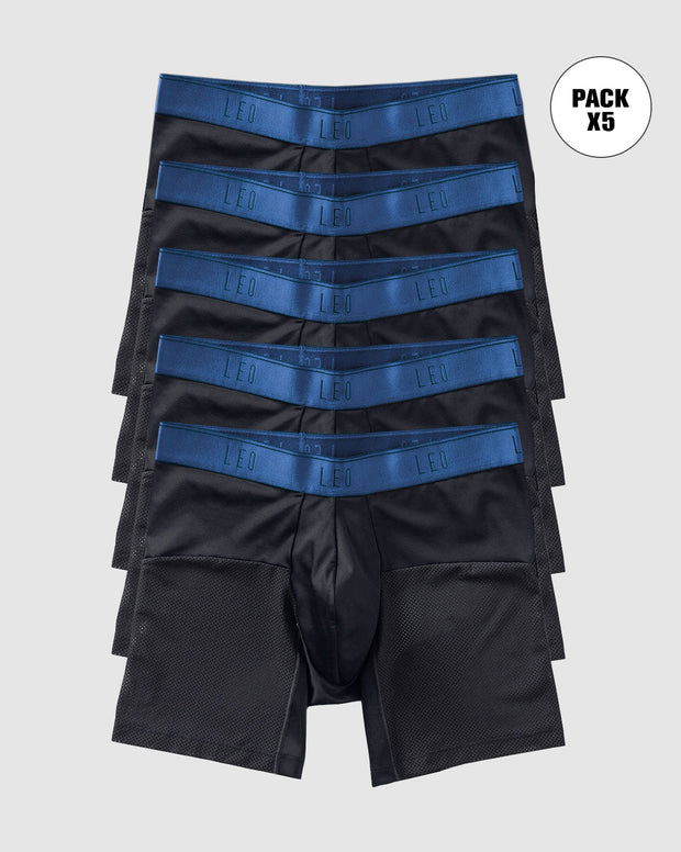 5-Pack High-Tech Mesh Boxer Briefs with Ergonomic Pouches