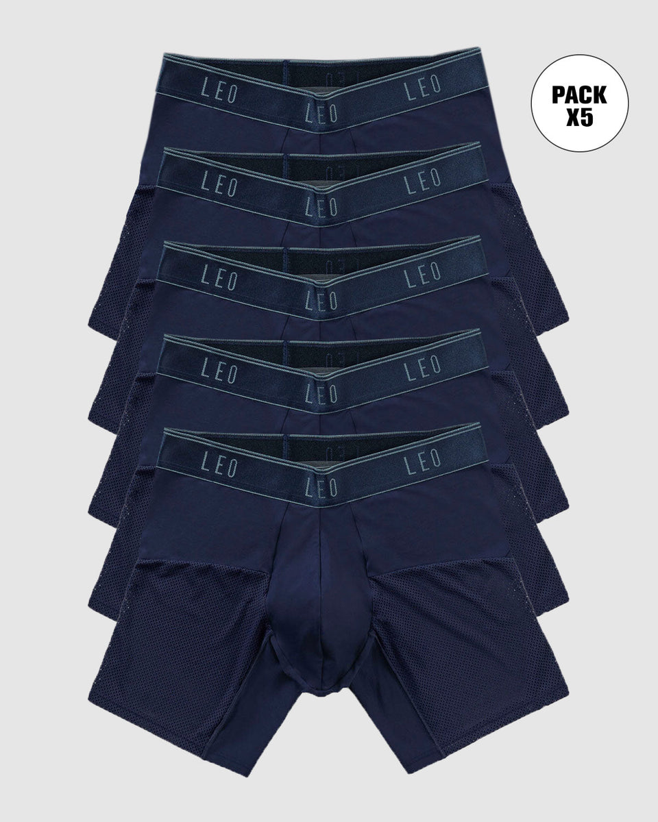 5-Pack High-Tech Mesh Boxer Briefs with Ergonomic Pouches