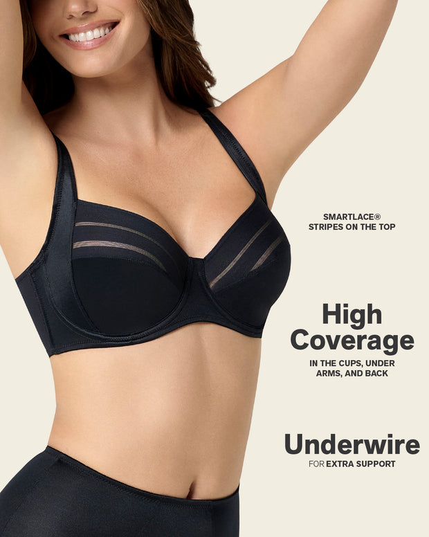 Lace stripe natural support classic bra