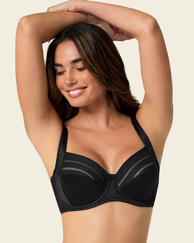 Lace stripe natural support classic bra