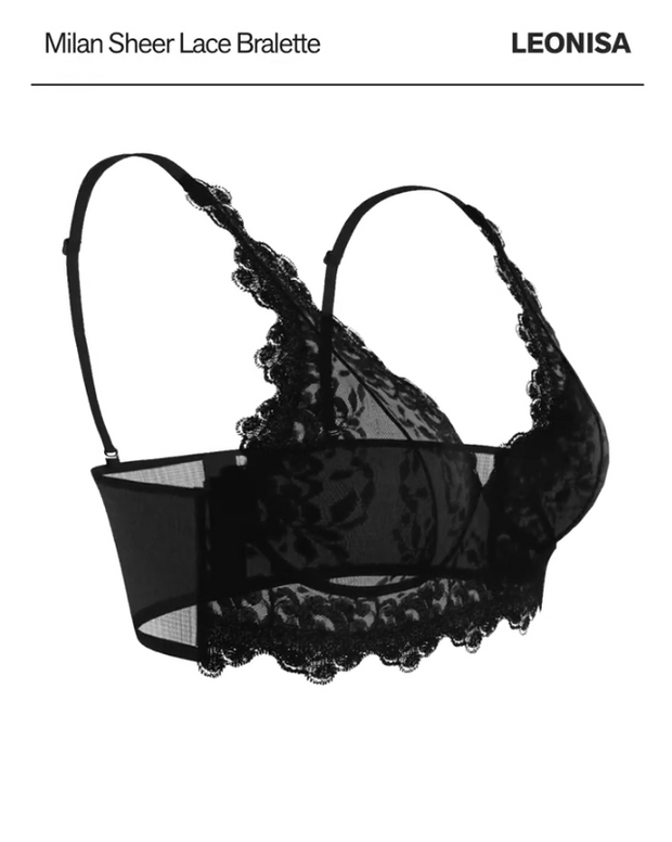 Milan sheer lace bustier bralette with underwire