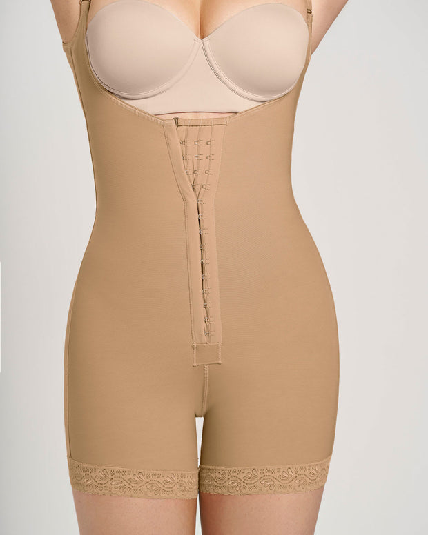 Stage 1 post-surgical short girdle with front hook-and-eye closure