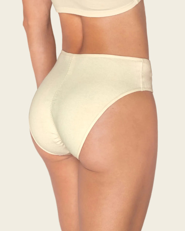 3-Pack cotton brief panties with tummy coverage