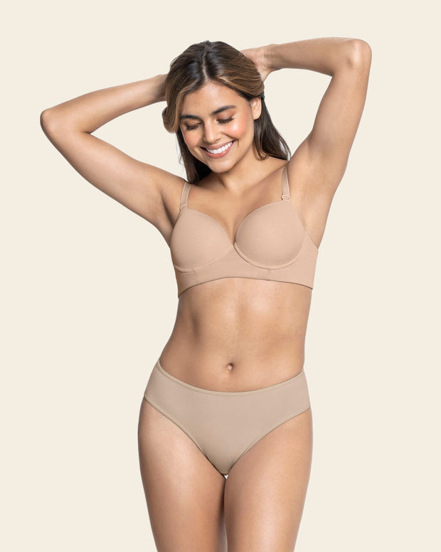 3-Pack cotton brief panties with tummy coverage