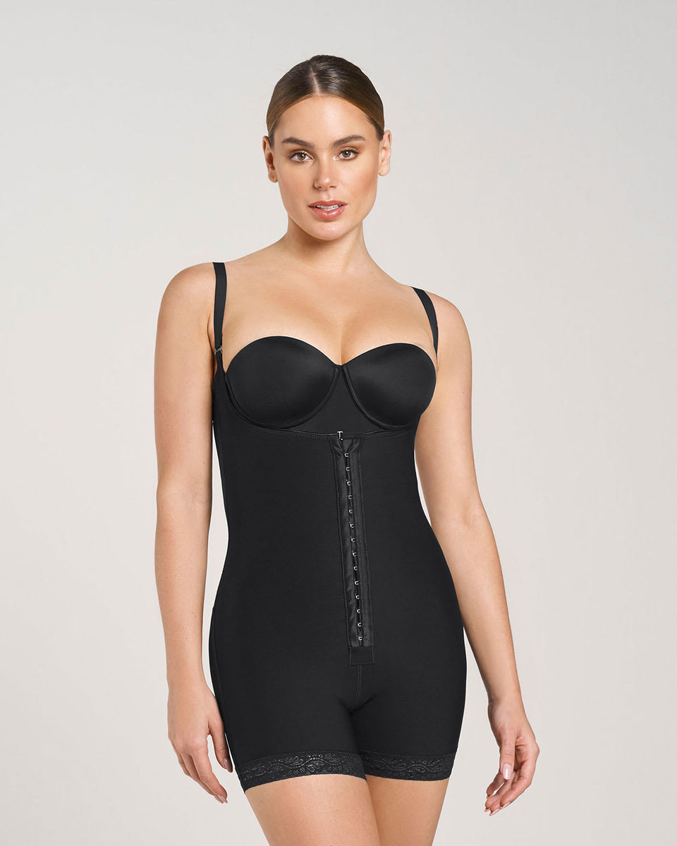 Stage 1 post-surgical short girdle with front hook-and-eye closure