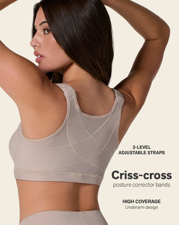 Multi/functional back support posture corrector wireless bra