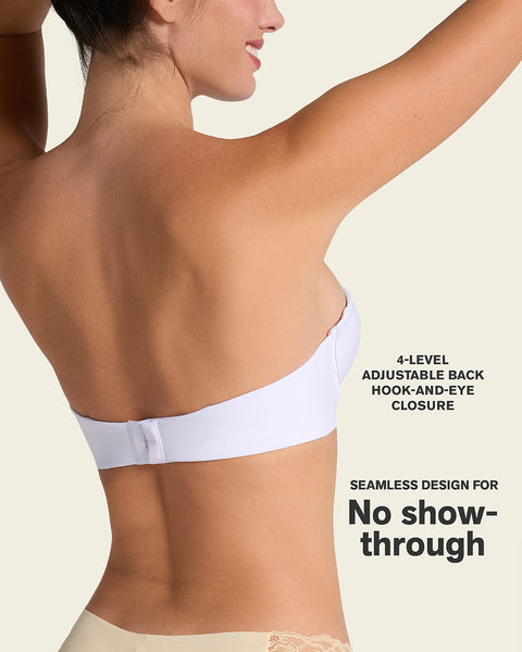 Double push-up strapless petite bra#color_000-white