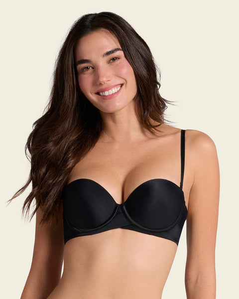 Double push-up strapless petite bra#color_700-black