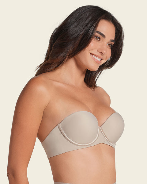 Double push-up strapless petite bra#color_802-nude