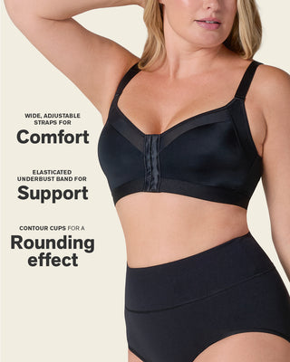 Comfortable posture corrector bra with contour cups - multi/benefit#color_700-black