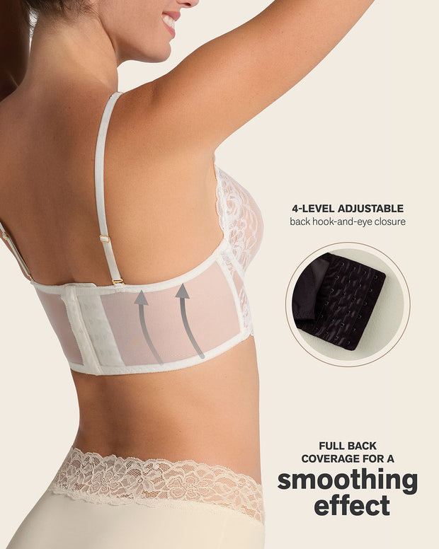 Milan sheer lace bustier bralette with underwire