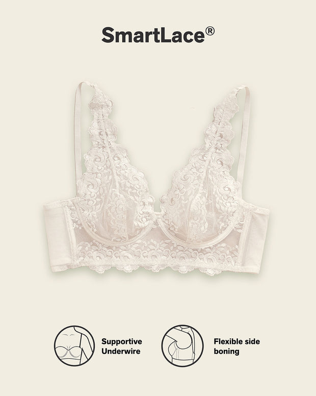 Milan sheer lace bustier bralette with underwire