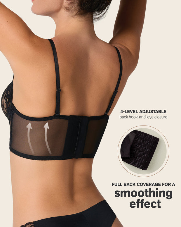 Milan sheer lace bustier bralette with underwire