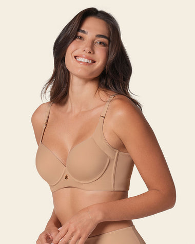 1200 × 1500px High profile back smoothing bra with soft full coverage cups#color_801-golden-beige
