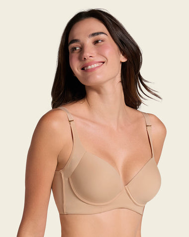 High profile back smoothing bra with soft full coverage cups#color_801-golden-beige
