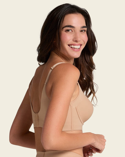 High profile back smoothing bra with soft full coverage cups#color_801-golden-beige