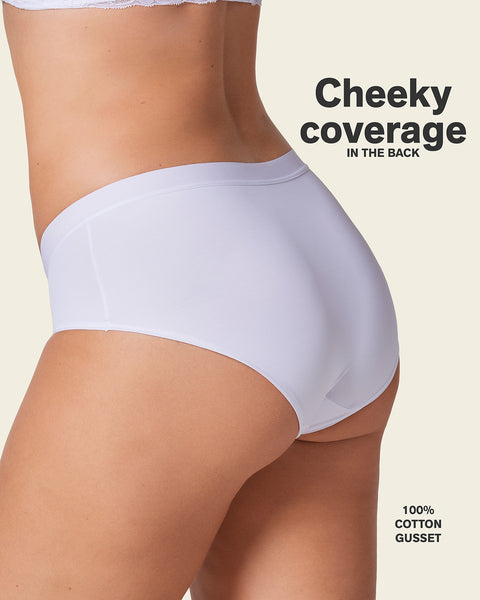 Semi low-rise smooth hiphugger panty#color_000-white