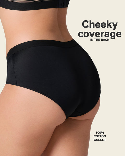 Semi low-rise smooth hiphugger panty#color_700-black