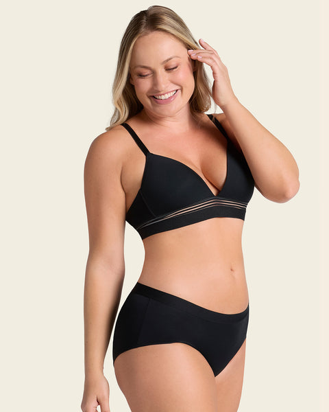 Semi low-rise smooth hiphugger panty#color_700-black