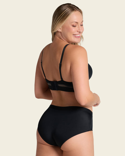 Semi low-rise smooth hiphugger panty#color_700-black
