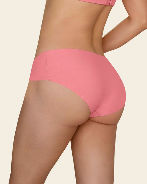 No Ride-Up Seamless Hiphugger Panty#color_297-coral-pink