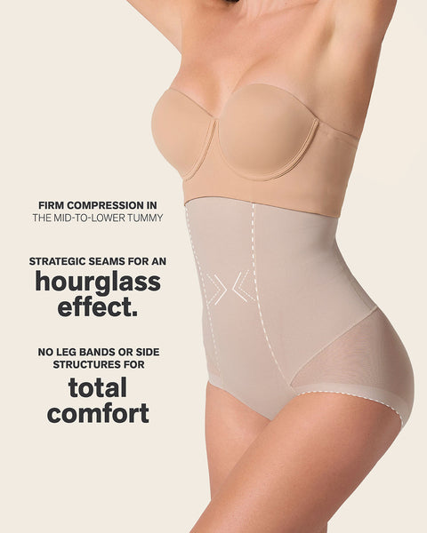 Extra high-waisted sheer bottom sculpting shaper panty#color_802-nude