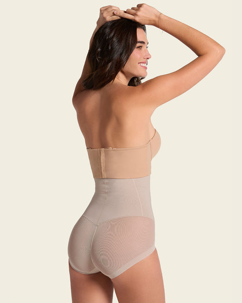 Extra high-waisted sheer bottom sculpting shaper panty#color_802-nude