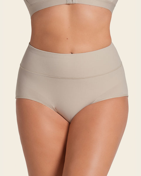 High-waisted classic smoothing brief#color_802-nude