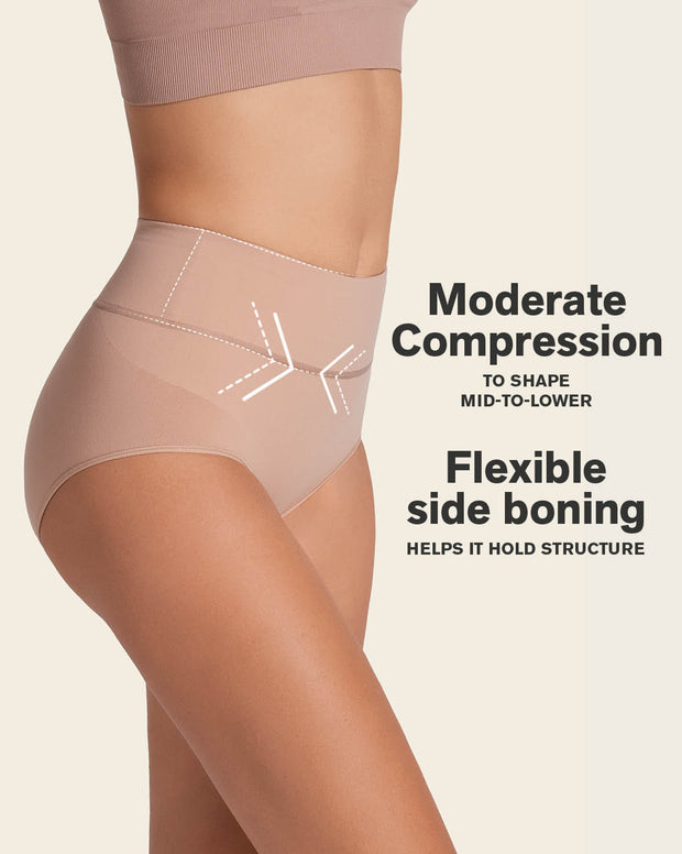 High-waisted classic smoothing brief