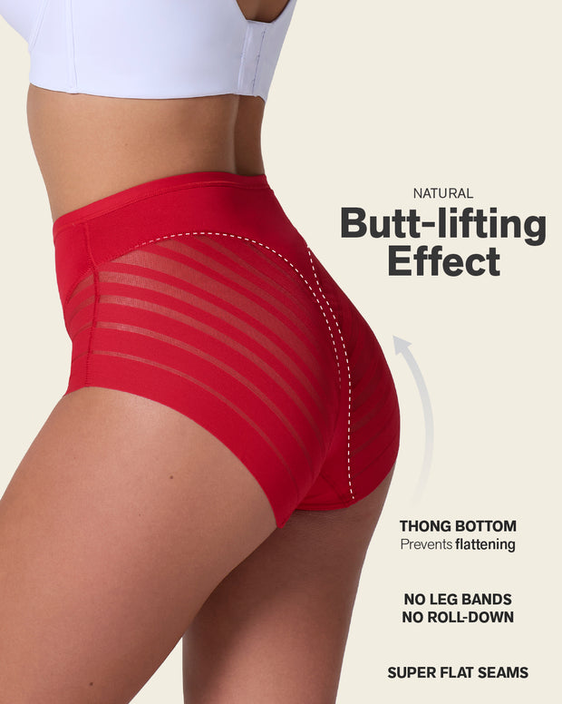 Lace stripe undetectable classic shaper panty